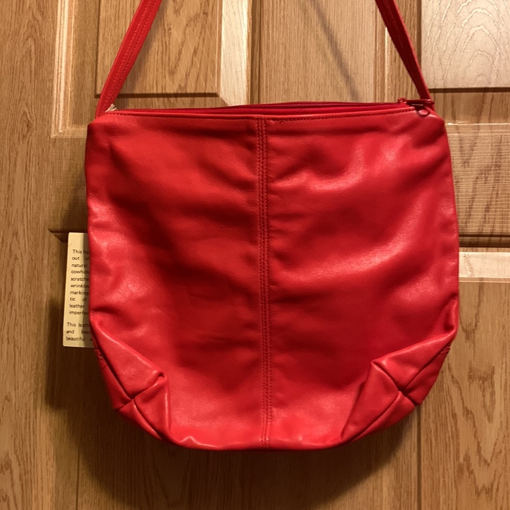 Natural Glove Tanned Cowhide Red Leather Bag